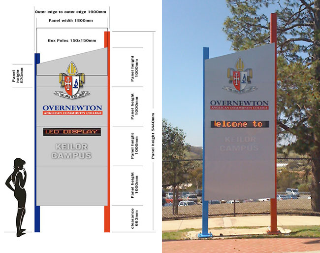 Overnewton Anglican Community College - Gate Entrance Sign with digital display